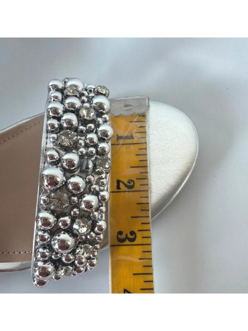 Steve Madden JCarrson Silver Beads Sandals Girls Low Block Heel Big Kid Size 7